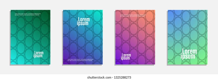 Colorful and modern cover design. Set of geometric pattern background design