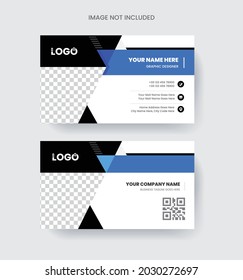 Colorful Modern And Creative Business Card Design Template. With Photo Frame Abstract And Unique Layout Theme
