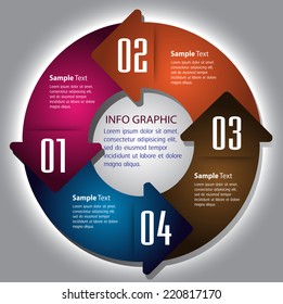 colorful modern creative design template for website computer graphic technology and business, number, Arrow text box, Circle, infinity.