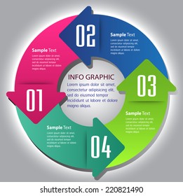 colorful modern creative design template for website computer graphic technology and business, number, Arrow text box, Circle, infinity.