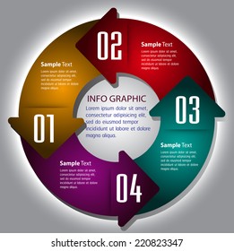 colorful modern creative design template for website computer graphic technology and business, number, Arrow text box, Circle, infinity.