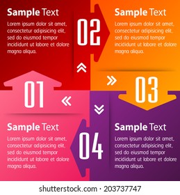 colorful modern creative design text box template for website, number.