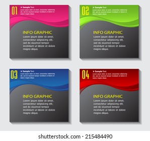 colorful modern creative design text box template for website graphic. numbers, icon.