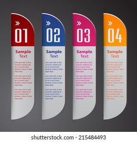 colorful modern creative design text box template for website graphic. numbers, icon.