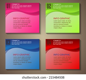 colorful modern creative design text box template for website graphic. numbers, icon.