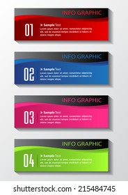 colorful modern creative design text box template for website graphic. numbers, icon.