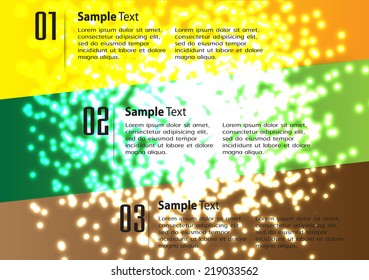 colorful modern creative design text box template for website graphic. Abstract vector background, colorful lights elements. 