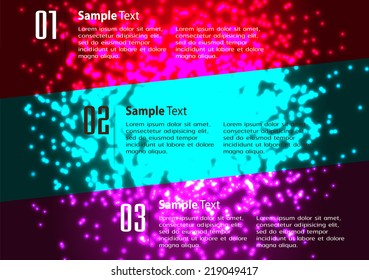 colorful modern creative design text box template for website graphic. Abstract vector background, colorful lights elements. 