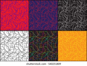 Colorful modern curve line seamless pattern abstract vector background