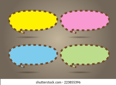 colorful modern cute speech bubble text box template for website computer graphic and internet, numbers. label.