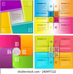 colorful modern cycle text box template for website computer graphic and internet, numbers. Set of color frames for text or quotes. brochure. many, various