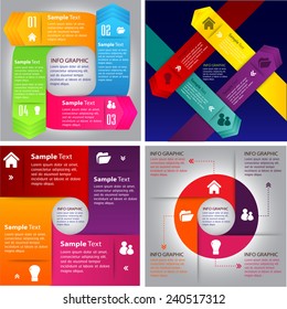 colorful modern cycle text box template for website computer graphic and internet, numbers. Set of color frames for text or quotes. brochure. many, various