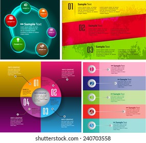 colorful modern cycle text box template for website computer graphic and internet, numbers. Set of color frames for text or quotes. brochure. many, various