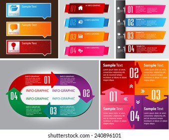 colorful modern cycle text box template for website computer graphic and internet, numbers. Set of color frames for text or quotes. brochure. many, various
