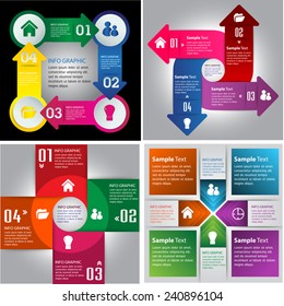 colorful modern cycle text box template for website computer graphic and internet, numbers. Set of color frames for text or quotes. brochure. many, various