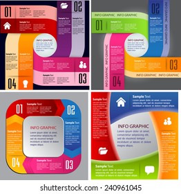 colorful modern cycle text box template for website computer graphic and internet, numbers. Set of color frames for text or quotes. brochure. many, various