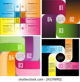 colorful modern cycle text box template for website computer graphic and internet, numbers. Set of color frames for text or quotes. brochure. many, various