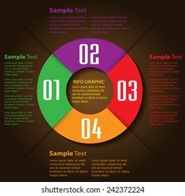 colorful modern cycle text box template for website computer graphic and internet, numbers