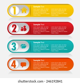 colorful modern cycle text box template for website computer graphic technology and internet, numbers.