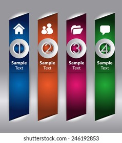 colorful modern cycle text box template for website computer graphic technology and internet, numbers.
