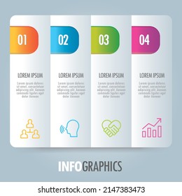 Colorful Modern Digital Infographic Template Four Options Process Marketing Icons Business Layout