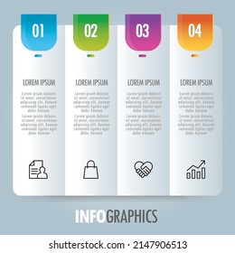 Colorful Modern Digital Infographics Template Four Options Numbered Process Illustration With Marketing Icons Business Presentation Layout For Banners Web Design