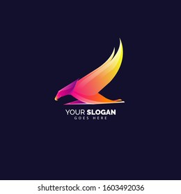 colorful and modern eagle logo