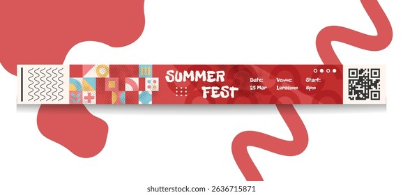 Colorful and modern event for entrance summer festival template concept