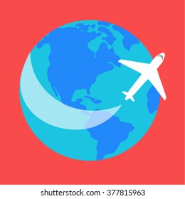 colorful modern flat design Landmark Global Travel  agency and Journey Infographic Vector Design Template with light red background