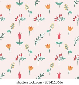 Colorful modern floral seamless pattern vector design