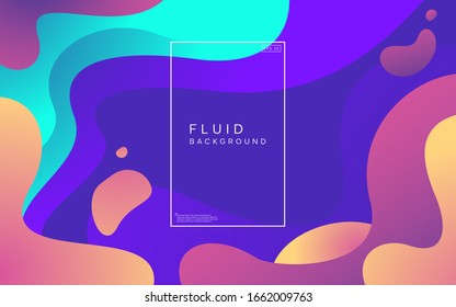 Colorful Modern fluid background.  Abstract dynamic shapes composition. Eps10 vector.