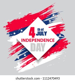 Colorful modern frame for independence day USA 4th july. Set. Dynamic design elements for a flyer, sale, brochures, presentations, party etc. Vector illustration.