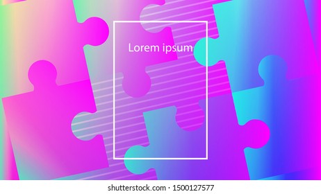 The colorful modern futuristic abstract background picture of the jigsaw puzzles. ( vector )