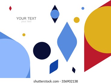 Colorful modern geometric abstract background template with designed ornament shapes. Vector pattern abstraction beautiful illustration with place for your text. Poster, business card, book, banner.