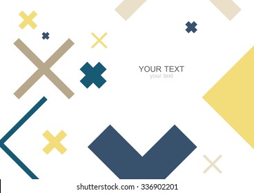 Colorful modern geometric abstract background template with designed ornament shapes. Vector pattern abstraction beautiful illustration with place for your text. Poster, business card, book, banner.