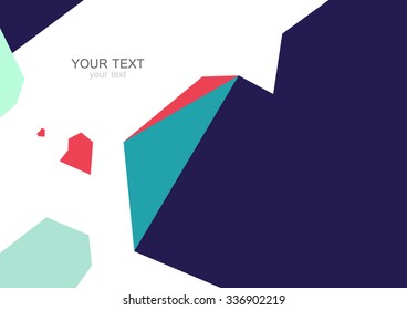 Colorful modern geometric abstract background template with designed ornament shapes. Vector pattern abstraction beautiful illustration with place for your text. Poster, business card, book, banner.