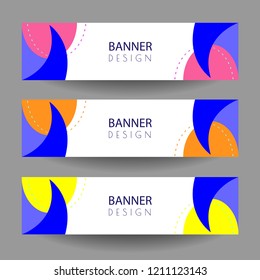 colorful modern geometric banner design template set. eps 10 vector.