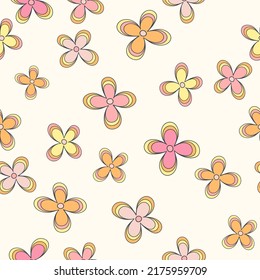 Colorful modern geometric seamless pattern. Abstract contemporary vector background. Mystique and celestial cartoon illustration with geometric shapes, eyes, moon and stars