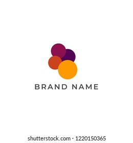 colorful modern geometric shape circle logo template vector illustration