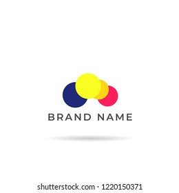 colorful modern geometric shape circle logo template vector illustration