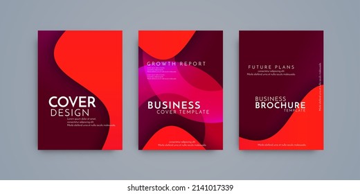Colorful modern gradient covers brochure template set vector