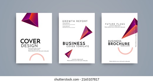 Colorful modern gradient covers brochure template set vector