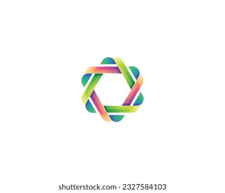 Colorful modern hexagon logo gradient