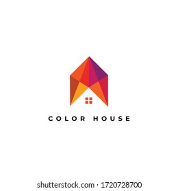 colorful modern house logo design - abstract real estate logo template