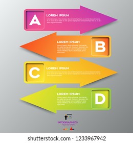 Colorful Modern infographic arrows. Vector design template of 4 options, steps, parts.