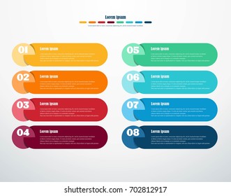 Colorful modern infographics on eight areas. For presentations, advertising, layouts, annual reports, web design. Vector circle infographic Eps 10