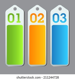 colorful modern label text box template for website graphic and business, numbers.
