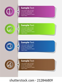 colorful modern label text box template for website and graphic, numbers, icon. 