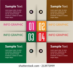 colorful modern label text box template for website and graphic, numbers, icon. 