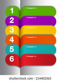 colorful modern label text box template for website and graphic, numbers, icon. 